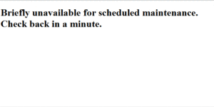 Briefly unavailable for scheduled maintenance. Check back in a minute