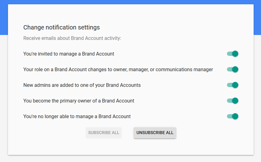 Google My Business Notification Settings