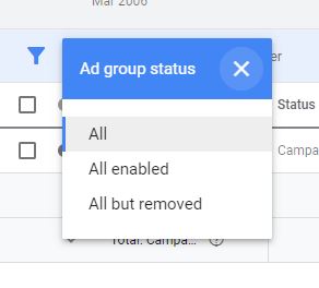 Ad Group Status