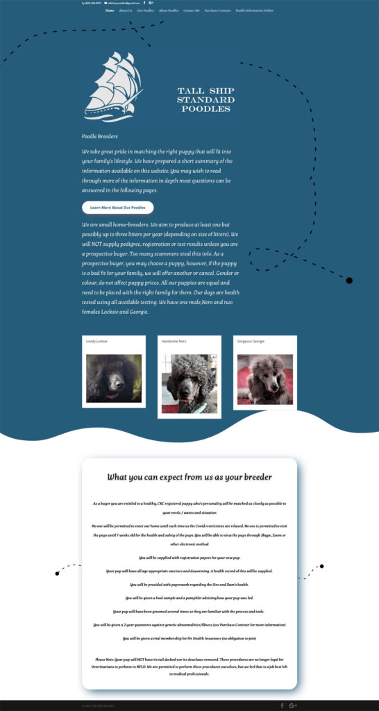 tallshippoodles Dog Breeder Web Design